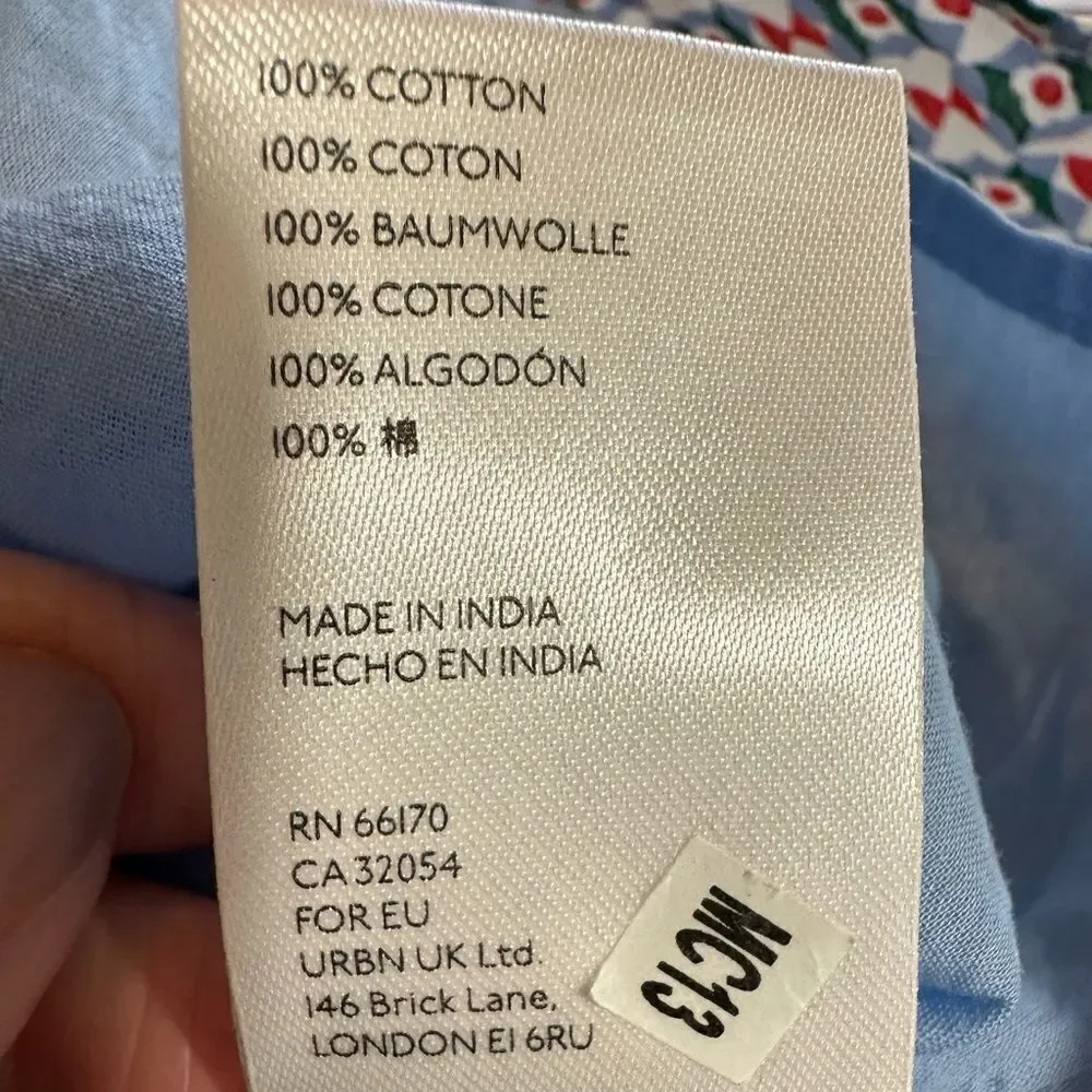 MAEVE ANTHROPOLOGIE Women's Cotton Motif Pleated Mini Skirt Blue Size 6 - Picture 11 of 12
